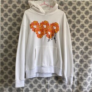 Denim Tears Graphic Print White Sweatshirt Hoodie